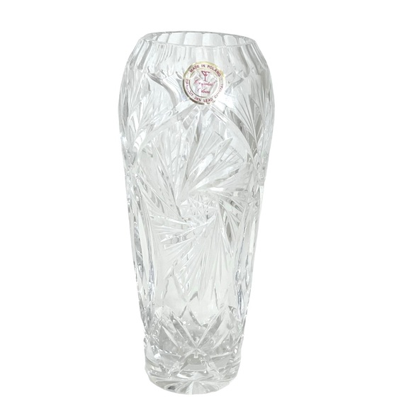 Crystal Clear Industries Crystal Flower Vase Hand Cut in Poland 24% Lead - Picture 7 of 7